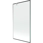 Parawany nawannowe - Mexen Next parawan nawannowy 1-skrzydłowy 100 x 150 cm, czarny wzór, chrom - miniaturka - grafika 1