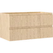 Szafki łazienkowe - Mexen Rivel szafka łazienkowa podumywalkowa 90 cm, 2 szuflady, ryflowana , dąb - 91A20-09047-2-BFF81 - miniaturka - grafika 1