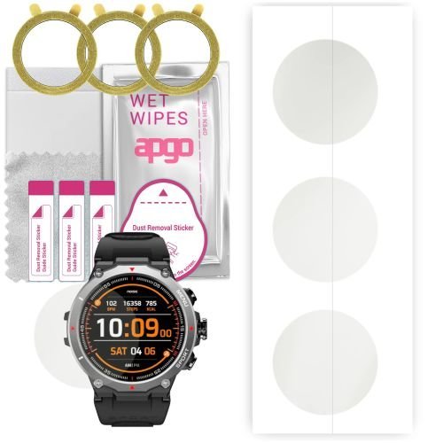 3x folia ochronna hydrożelowa MATOWA do Noise Force Rugged - apgo Smartwatch Hydrogel MATTE Protection Ochrona na ekran smartwatcha