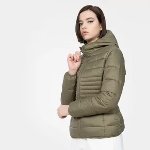 Damska kurtka puchowa pikowana FILA SQUILLE - oliwkowa/khaki - Kurtki damskie - miniaturka - grafika 1
