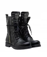 Botki damskie - REPLAY DAMSKIE BOTKI CZARNE Z ZAPIĘCIAMI SKÓRZANE 35 JJB - miniaturka - grafika 1