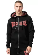 Bluzy męskie - Lonsdale TARANSAY męska bluza z kapturem z zamkiem błyskawicznym, normalny krój, czarny/czerwony/szary, XXL, 117475 - miniaturka - grafika 1