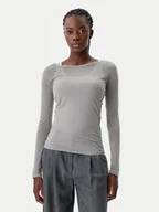 Bluzki damskie - PINKO Bluzka 104653 A2CL Szary Regular Fit - miniaturka - grafika 1