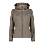 Kurtki damskie - CMP damska kurtka Softshell melanżowa z odpinanym kapturem, sezamem mel-czarny, 40 - miniaturka - grafika 1