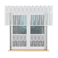 Firany - INARA Zazdrostka makramowa żakardowa gotowa, szerokość 60 x wysokość 50cm, kolor biały - miniaturka - grafika 1