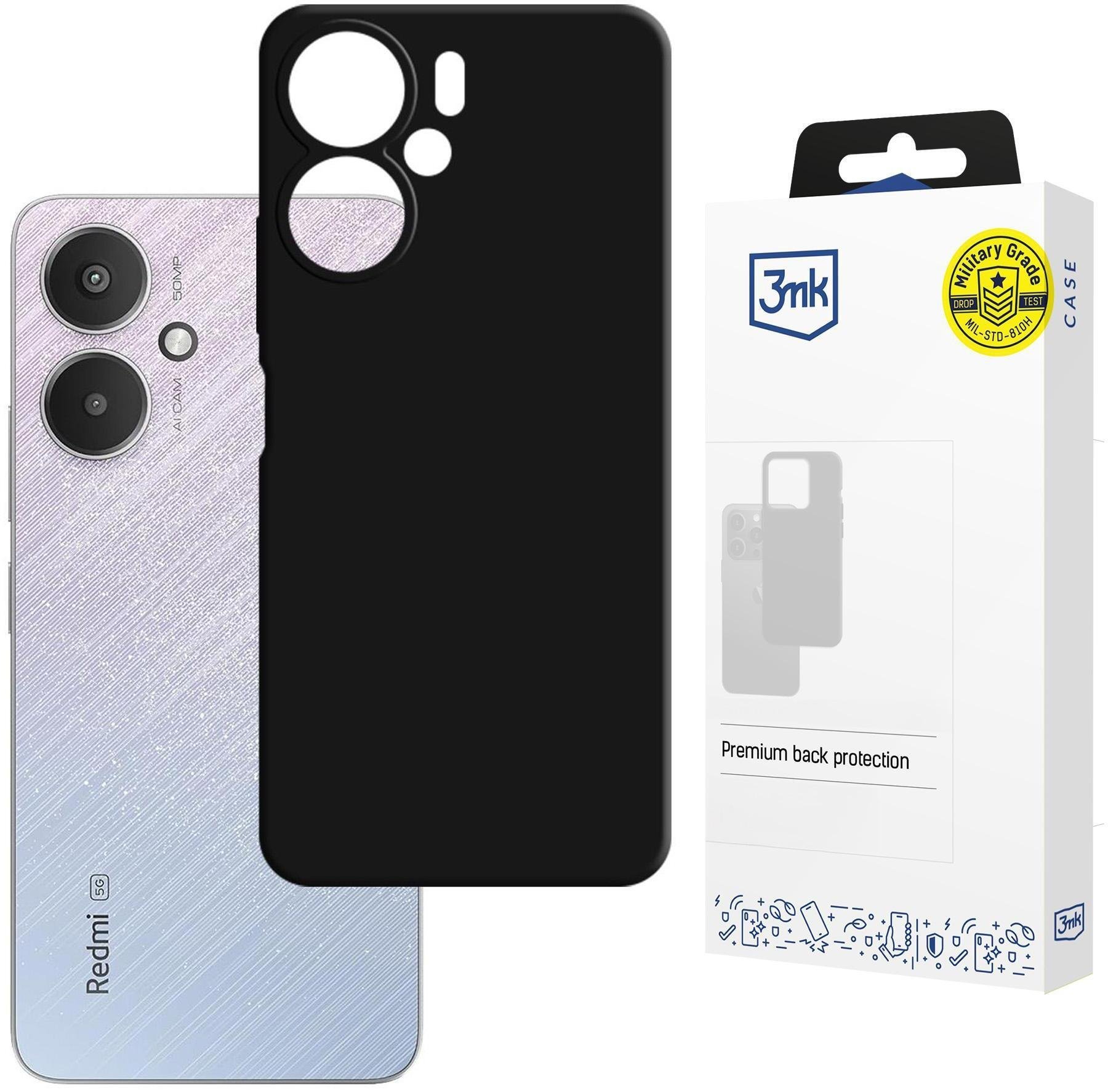 3MK Redmi 13C 5G - 3mk Hardy Mellow Case Black