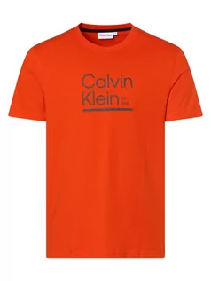Koszulki męskie - Calvin Klein - T-shirt męski, pomarańczowy - grafika 1