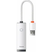 Karty sieciowe - Baseus Lite Series zewnętrzna karta sieciowa USB-A - RJ-45 (100 Mbps) biały (WKQX000002) - miniaturka - grafika 1