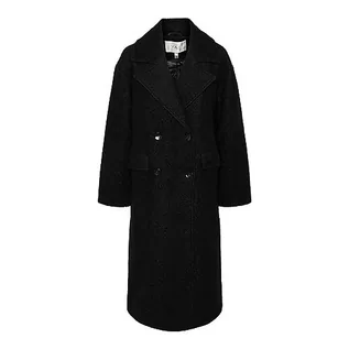 Płaszcze damskie - YAS Damski płaszcz wełniany YASMILA LS Wool Mix Coat S. NOOS, czarny, XS, czarny, XS - grafika 1