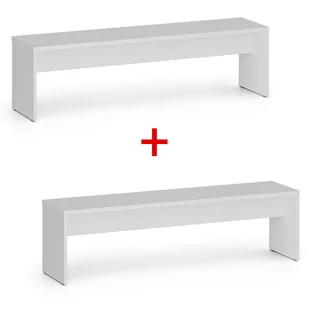 Ławka szatniowa 1+1 GRATIS, 1500 mm, biały - Wyposażenie sportowe i gimnastyczne - miniaturka - grafika 1