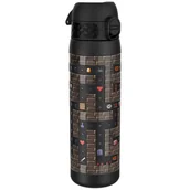 Shakery i bidony sportowe - Czarna Stalowa Butelka Na Wodę Ion8 Gamer - miniaturka - grafika 1