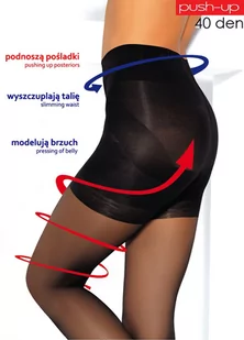 RAJSTOPY MONA PUSH-UP 40 XL (kolor Nero, rozmiar 5) - Rajstopy - miniaturka - grafika 1