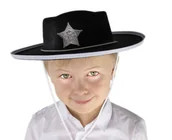 Dodatki do strojów karnawałowych - GoDan Kapelusz "Kowboj" z gwiazdą, czarny, roz. S KKGCS-YH - miniaturka - grafika 1