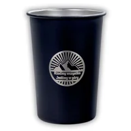 Kubki termiczne - Kubek turystyczny ze stali nierdzewnej 350ml - Jedźmy w góry - Czarny mat - miniaturka - grafika 1