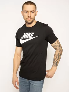 Koszulki męskie - Nike T-Shirt Icon Futura AR5004 Czarny Standard Fit - grafika 1