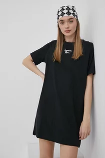 Sukienki - Reebok sukienka HA4326 kolor czarny mini prosta - grafika 1