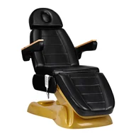 Fotele kosmetyczne - Fotel kosmetyczny elektryczny SILLON Lux 273b 3 silniki złoto czarny - miniaturka - grafika 1