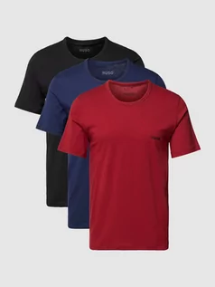 Koszulki męskie - T-shirt z okrągłym prążkowanym dekoltem w zestawie 3 szt. - grafika 1