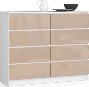 Elior Komoda do salonu biała + cappuccino połysk - Stigio 4X - Komody - miniaturka - grafika 1