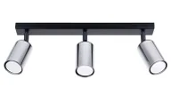 Lampy sufitowe - Lampa sufitowa reflektorowa na listwie czarny + chrom - A571 K9-W93 - miniaturka - grafika 1