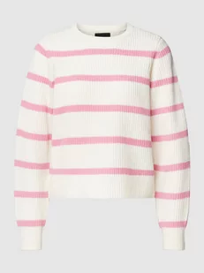 Sweter z dzianiny w paski - Swetry damskie - miniaturka - grafika 1