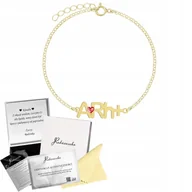 Bransoletki - ZŁOTA BRANSOLETKA GRUPA KRWI KRYSZTAŁ ŁAŃCUSZEK PREZENT DEDYKACJA GRATIS - miniaturka - grafika 1