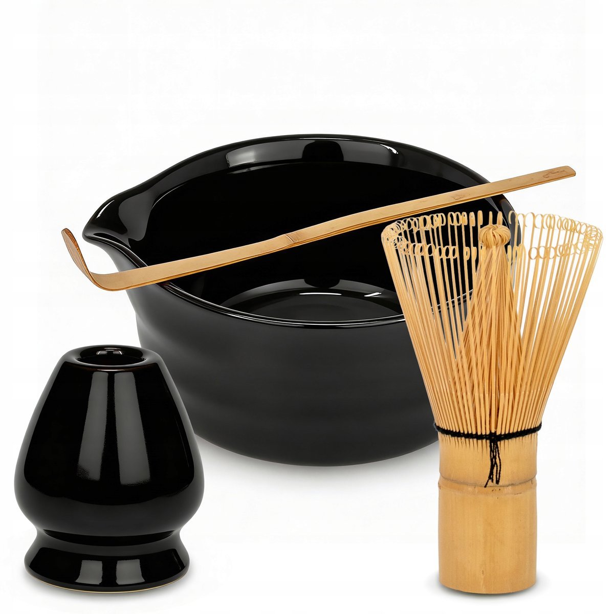 ZESTAW PREZENTOWY DO HERBATY MATCHA CZARKA MIOTEŁKA PODSTAWKA ŁYŻECZKA 4w1