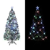 Choinki - vidaXL Sztuczna choinka z plastikowym stojakiem i owietleniem LED 150 cm 170 gazek - miniaturka - grafika 1