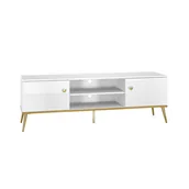 Szafki RTV - Szafka RTV Glamour GOLDIN 06 biały/złoty - miniaturka - grafika 1