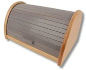 Chlebaki - Chlebak drewniany nowoczesny szary-naturalny - miniaturka - grafika 1