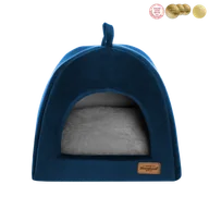 Legowiska dla psów - RECOBED budka dla psa Welurowe granat M 50x50cm - miniaturka - grafika 1