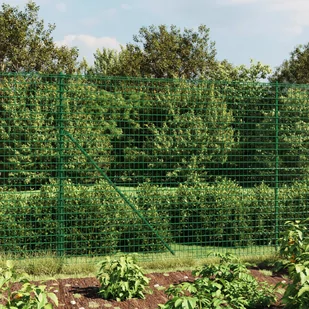 vidaXL Ogrodzenie z siatki, z kotwami, zielone, 1,4x25 m - Ogrodzenia - miniaturka - grafika 1