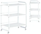 Meble kosmetyczne - Pomocnik kosmetyczny fryzjerski do salonu ST020W uniwersalna szafka wózek stolik na kółkach - miniaturka - grafika 1