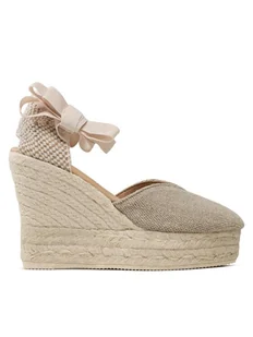 Manebi Espadryle Heart-Shaped Wedge Espadrilles O 7.1 WH Beżowy - Espadryle damskie - miniaturka - grafika 1