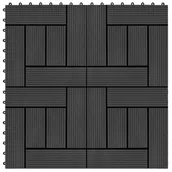 Podesty i deski tarasowe - VidaXL Lumarko Płytki tarasowe, 22 szt., 30 x 30 cm, 2 m, WPC, czarne 277803 VidaXL - miniaturka - grafika 1