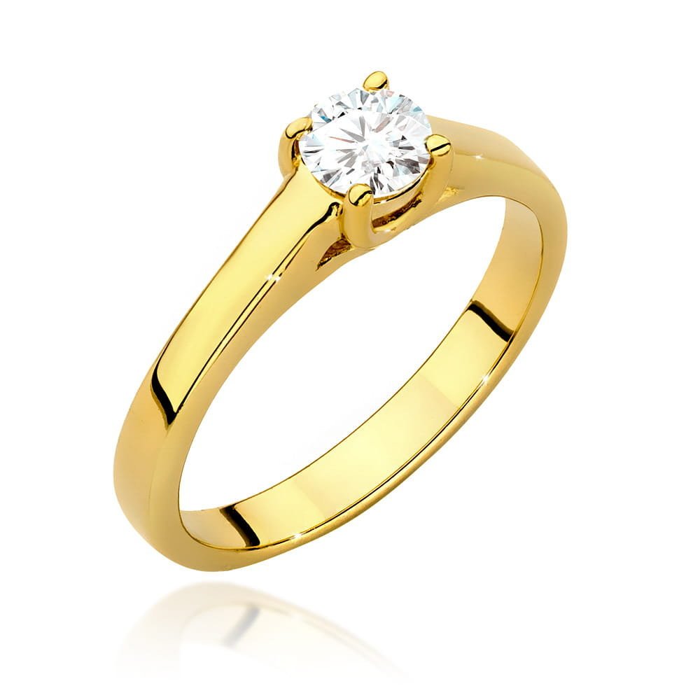 Złoty pierścionek Diament 0,40ct żółte złoto pr. 585