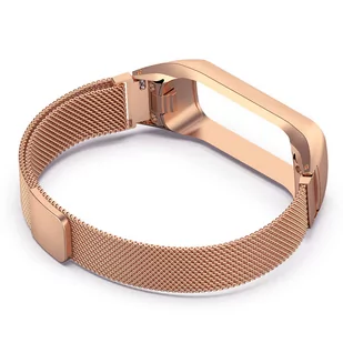 Bransoleta Milanese pasek Alogy stal nierdzewna do Samsung Galaxy Fit 2 SM-R220 Złota - Akcesoria do smartwatchy - miniaturka - grafika 4