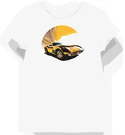 Koszulki i topy damskie - Koszulka damska biała z nadrukiem klasycznego złotego kabrioletu L - miniaturka - grafika 1