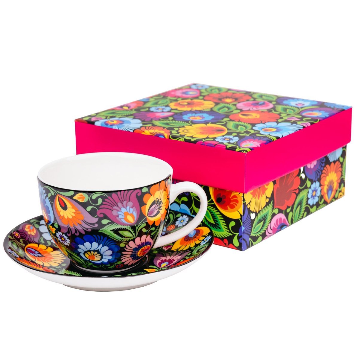 Filiżanka Krysia w pudełku do kawy i herbaty 220 ml - łowicka Porcelanowa