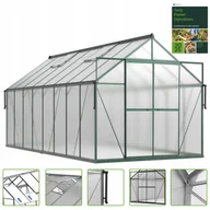 Szklarnie ogrodowe - Szklarnia Ogrodowa Poliwęglan Duża Slide-In 490x244cm Zielona UV - miniaturka - grafika 1