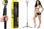Monopody - Selfie Stick Kijek Monopod Bluetooth Długi - miniaturka - grafika 1
