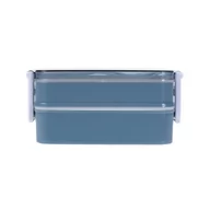 Pojemniki kuchenne - EH Dwupiętrowy pojemnik z widelcem i łyżką Stack, niebieski - miniaturka - grafika 1