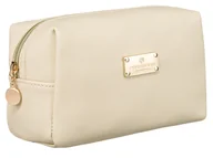 Kosmetyczki, organizery i kuferki - Beżowa klasyczna mała kosmetyczka damska na suwak PETERSON elegancki prezent organizer saszetka do torebki - miniaturka - grafika 1