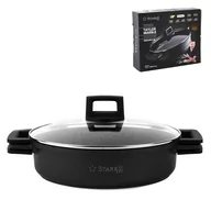 Patelnie - Patelnia na indukcję z pokrywką Starke Pro Taylor Marble 28 x 7,5 cm krótkie uchwyty - miniaturka - grafika 1