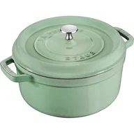 Garnki - STAUB LA COCOTTE Garnek żeliwny okrągły 6.7 ltr, miętowy - miniaturka - grafika 1