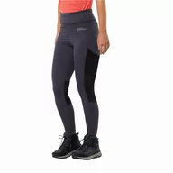 Spodnie sportowe damskie - Damskie legginsy na wędrówki Jack Wolfskin KENSTEIG TIGHTS W graphite - L - miniaturka - grafika 1