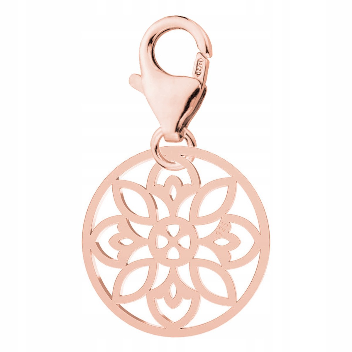 Zawieszka Pozłacana Ażurowy Kwiat Rozeta z Kwiatem Ażur Kwiatek SREBRO 925