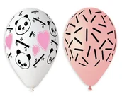 Balony i akcesoria - GMR Balony pastelowe Panda i serca - 33 cm - 5 szt. GS120/PDS - miniaturka - grafika 1