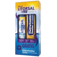 Witaminy i minerały - Zdrovit Litorsal Senior+, dla diabetyków, smak pomarańczowy, 20 tabletek musujących + Multiwitamina Senior, dla diabetyków, smak pomarańczowo-cytrynowy, 24 tabletki musujące - miniaturka - grafika 1