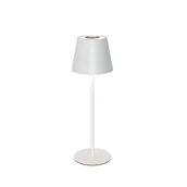 Lampy stojące - QAZQA Lampa stołowa biała w komplecie z diodą LED, ściemniaczem, RGB i akumulatorem IP54 - Murdock - miniaturka - grafika 1